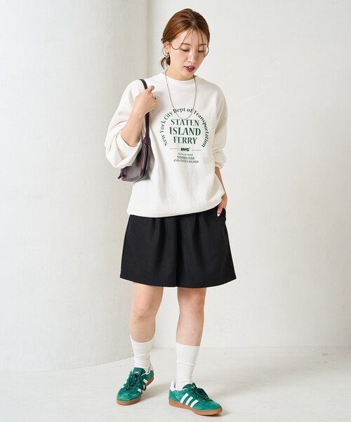 フレアショートパンツ タックラメツイードフレアショートパンツ[mh32] | レディース