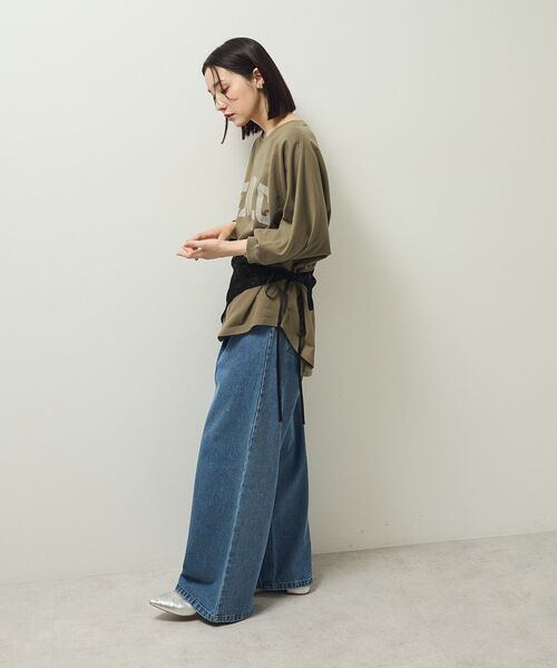 Green　Parks（グリーンパークス）の「7分袖ミニ裏毛ドルマンロゴプルオーバー（スウェット・レディース・杢グレー/カーキ/チャコールグレー/ホワイト系その他2・FREE）」の9枚目の写真