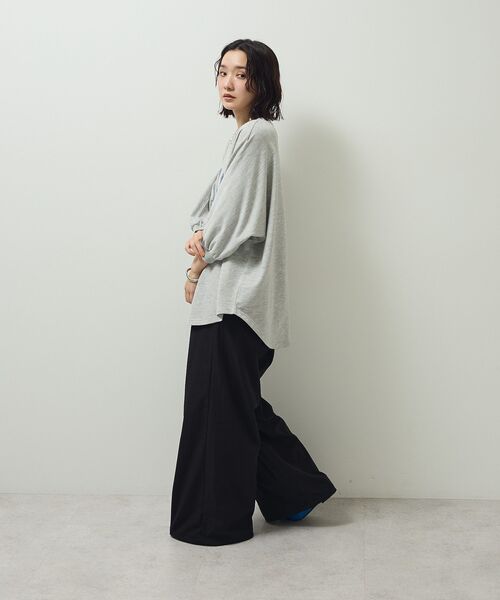 Green　Parks（グリーンパークス）の「7分袖ミニ裏毛ドルマンロゴプルオーバー（スウェット・レディース・杢グレー/カーキ/チャコールグレー/ホワイト系その他2・FREE）」の10枚目の写真