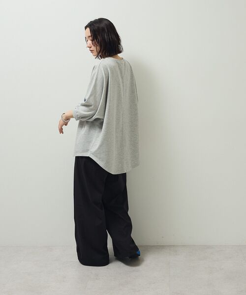 Green　Parks（グリーンパークス）の「7分袖ミニ裏毛ドルマンロゴプルオーバー（スウェット・レディース・杢グレー/カーキ/チャコールグレー/ホワイト系その他2・FREE）」の12枚目の写真