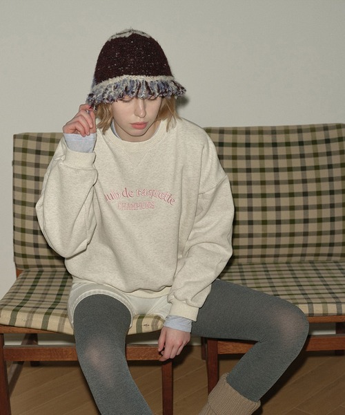 SANSeLF(サンセルフ)の「【SANSeLF】 バケットハット ニットフリンジ バイカラーデザイン saa25a056(ハット・レディース・ブラック/パープル/ピンク/ブラウン・FREE)」の10枚目の写真