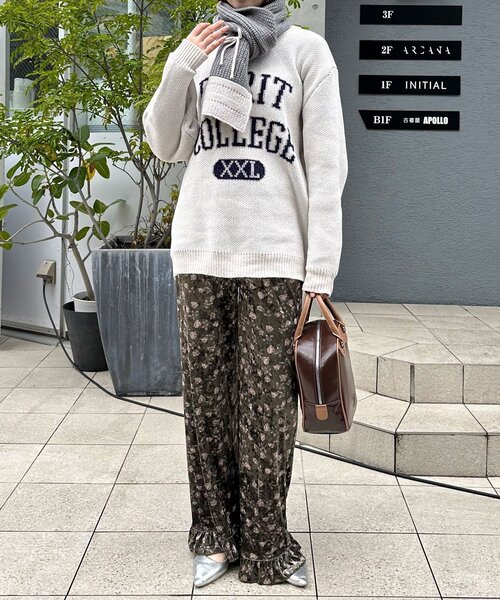 CIAOPANIC（チャオパニック）の「アソート柄ベロアフリルパンツ〈ドット／フラワー〉（その他パンツ・レディース・グレー/ベージュ系その他/カーキ/ブラック系その他/ブラック・MEDIUM/SMALL）」の16枚目の写真