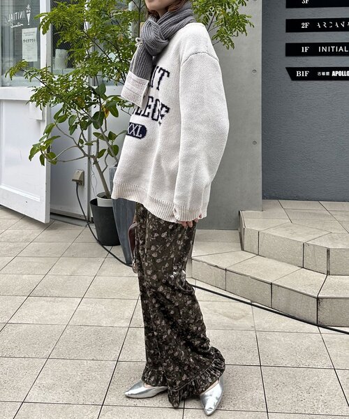 CIAOPANIC（チャオパニック）の「アソート柄ベロアフリルパンツ〈ドット／フラワー〉（その他パンツ・レディース・グレー/ベージュ系その他/カーキ/ブラック系その他/ブラック・MEDIUM/SMALL）」の17枚目の写真