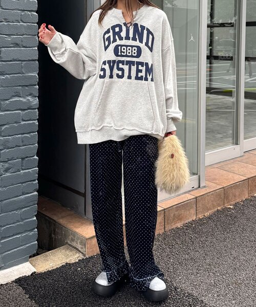 CIAOPANIC（チャオパニック）の「アソート柄ベロアフリルパンツ〈ドット／フラワー〉（その他パンツ・レディース・グレー/ベージュ系その他/カーキ/ブラック系その他/ブラック・MEDIUM/SMALL）」の11枚目の写真