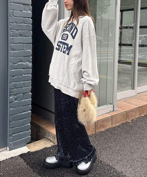 CIAOPANIC（チャオパニック）の「アソート柄ベロアフリルパンツ〈ドット／フラワー〉（その他パンツ・レディース・グレー/ベージュ系その他/カーキ/ブラック系その他/ブラック・MEDIUM/SMALL）」の12枚目の写真