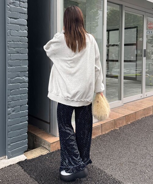 CIAOPANIC（チャオパニック）の「アソート柄ベロアフリルパンツ〈ドット／フラワー〉（その他パンツ・レディース・グレー/ベージュ系その他/カーキ/ブラック系その他/ブラック・MEDIUM/SMALL）」の13枚目の写真