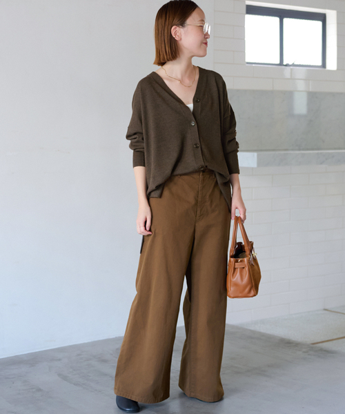 セール】BiellaYarnワイドVネックカーディガン（カーディガン/ボレロ