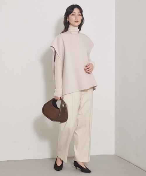 qualite(カリテ)の「ツイルピンタックパンツ/秋服/冬服/オフィスカジュアル(その他パンツ・レディース・ブラック/アイボリー・36/38)」の11枚目の写真