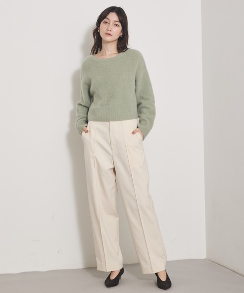 qualite(カリテ)の「ツイルピンタックパンツ/秋服/冬服/オフィスカジュアル(その他パンツ・レディース・ブラック/アイボリー・36/38)」の15枚目の写真