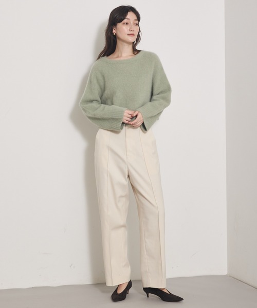 qualite(カリテ)の「ツイルピンタックパンツ/秋服/冬服/オフィスカジュアル(その他パンツ・レディース・ブラック/アイボリー・36/38)」の16枚目の写真