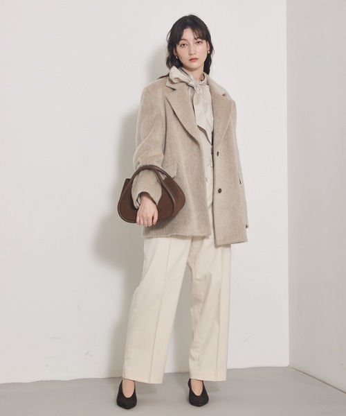 qualite(カリテ)の「ツイルピンタックパンツ/秋服/冬服/オフィスカジュアル(その他パンツ・レディース・ブラック/アイボリー・36/38)」の17枚目の写真