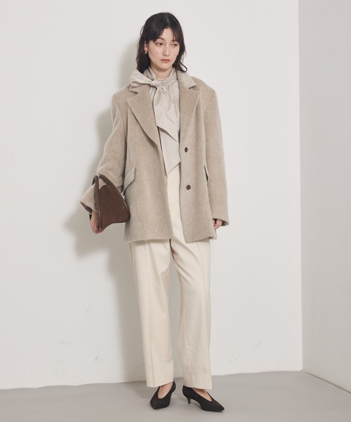 qualite(カリテ)の「ツイルピンタックパンツ/秋服/冬服/オフィスカジュアル(その他パンツ・レディース・ブラック/アイボリー・36/38)」の18枚目の写真