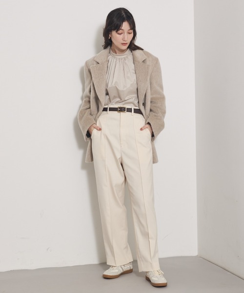qualite(カリテ)の「ツイルピンタックパンツ/秋服/冬服/オフィスカジュアル(その他パンツ・レディース・ブラック/アイボリー・36/38)」の19枚目の写真