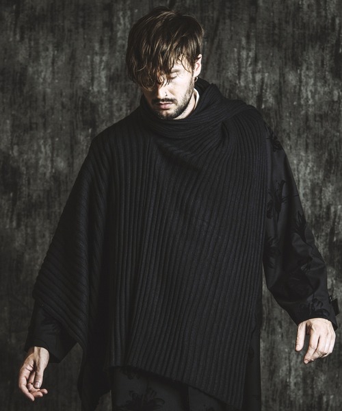 NO ID.(ノーアイディ)の「【NO ID.】4-Way Twist Knit Poncho / 4ウェイ ツイスト ニット ポンチョ(ポンチョ・メンズ・ブラック/その他23・ONE SIZE)」の4枚目の写真
