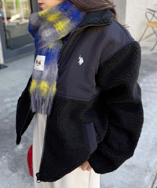 U.S. POLO ASSN.(ユーエスポロアッスン)の「【U.S. POLO ASSN.】ワンポイントロゴ ポニー刺繍 ボアジャケット BOA JACKET(その他アウター・メンズ・ブラック/カーキ/アイボリー・S/M/L)」の2枚目の写真