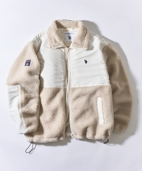 U.S. POLO ASSN.(ユーエスポロアッスン)の「【U.S. POLO ASSN.】ワンポイントロゴ ポニー刺繍 ボアジャケット BOA JACKET(その他アウター・メンズ・ブラック/カーキ/アイボリー・S/M/L)」の5枚目の写真