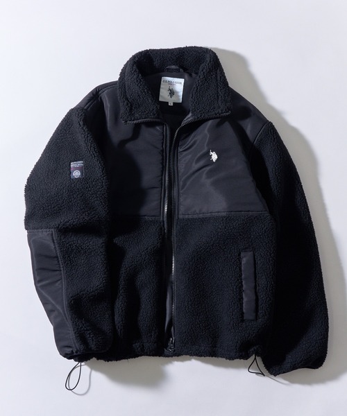 U.S. POLO ASSN.(ユーエスポロアッスン)の「【U.S. POLO ASSN.】ワンポイントロゴ ポニー刺繍 ボアジャケット BOA JACKET(その他アウター・メンズ・ブラック/カーキ/アイボリー・S/M/L)」の4枚目の写真