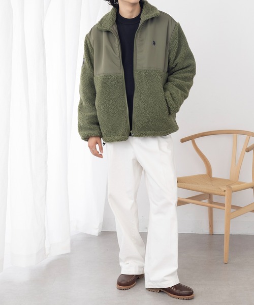 U.S. POLO ASSN.】ワンポイントロゴ ポニー刺繍 ボアジャケット