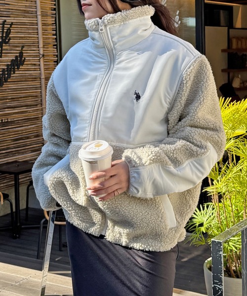 U.S. POLO ASSN.(ユーエスポロアッスン)の「【U.S. POLO ASSN.】ワンポイントロゴ ポニー刺繍 ボアジャケット BOA JACKET(その他アウター・メンズ・ブラック/カーキ/アイボリー・S/M/L)」の16枚目の写真