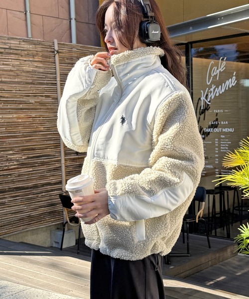 U.S. POLO ASSN.(ユーエスポロアッスン)の「【U.S. POLO ASSN.】ワンポイントロゴ ポニー刺繍 ボアジャケット BOA JACKET(その他アウター・メンズ・ブラック/カーキ/アイボリー・S/M/L)」の17枚目の写真
