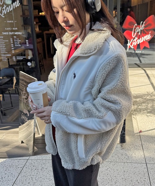 U.S. POLO ASSN.(ユーエスポロアッスン)の「【U.S. POLO ASSN.】ワンポイントロゴ ポニー刺繍 ボアジャケット BOA JACKET(その他アウター・メンズ・ブラック/カーキ/アイボリー・S/M/L)」の18枚目の写真