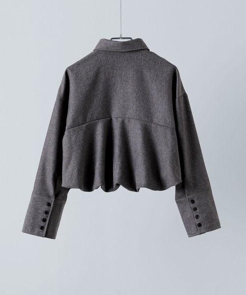etoll.（エトル）の「ヘザーツイルバルーンシャツ（シャツ/ブラウス・レディース・ベージュ/チャコール/ブラック・FREE）」の9枚目の写真
