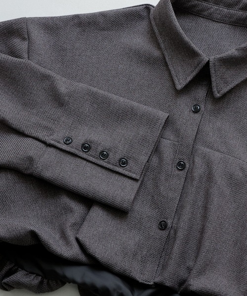 etoll.（エトル）の「ヘザーツイルバルーンシャツ（シャツ/ブラウス・レディース・ベージュ/チャコール/ブラック・FREE）」の8枚目の写真