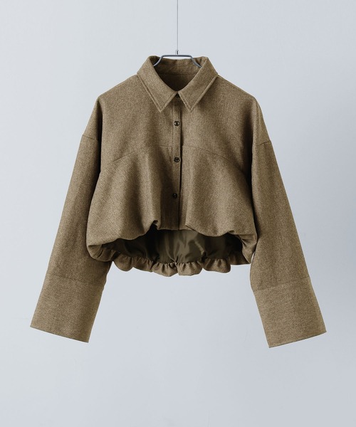 etoll.（エトル）の「ヘザーツイルバルーンシャツ（シャツ/ブラウス・レディース・ベージュ/チャコール/ブラック・FREE）」の10枚目の写真