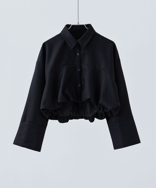 etoll.（エトル）の「ヘザーツイルバルーンシャツ（シャツ/ブラウス・レディース・ベージュ/チャコール/ブラック・FREE）」の11枚目の写真