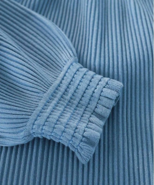 Marilyn Moon（マリリンムーン）の「rayon nylon ripple 2way blouse knit（ニット/セーター・レディース・ブラック/アイボリー/パープル/ライトグレー/ブルー・FREE）」の13枚目の写真