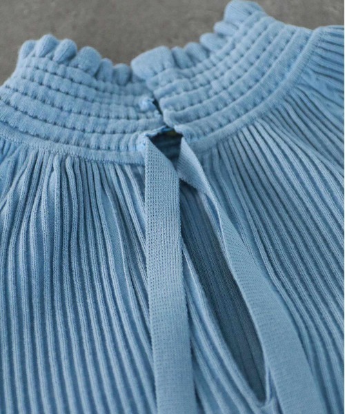 Marilyn Moon（マリリンムーン）の「rayon nylon ripple 2way blouse knit（ニット/セーター・レディース・ブラック/アイボリー/パープル/ライトグレー/ブルー・FREE）」の12枚目の写真