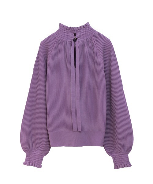 Marilyn Moon（マリリンムーン）の「rayon nylon ripple 2way blouse knit（ニット/セーター・レディース・ブラック/アイボリー/パープル/ライトグレー/ブルー・FREE）」の7枚目の写真