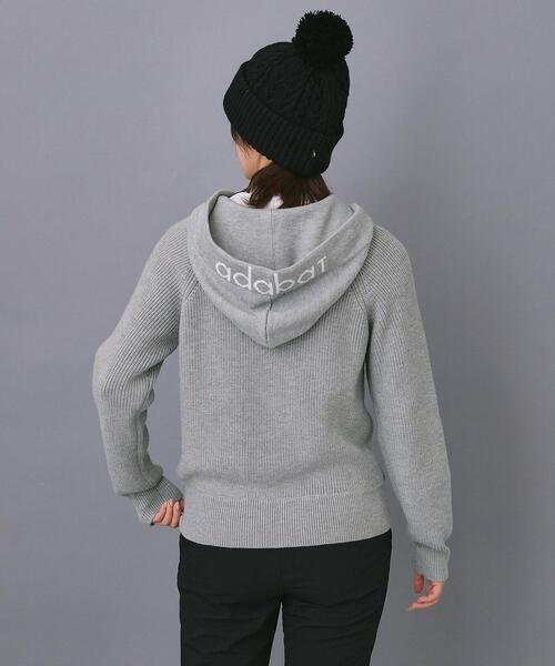 adabat(アダバット)の「【ADABAT NAVY】ニットフーディー(ニット/セーター・レディース・ネイビー/ライトグレー・42/40/38)」の4枚目の写真