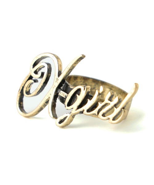X-girl（エックスガール）の「SCRIPT LOGO BIGGISH RING（リング・レディース・シルバー/ゴールド・ONE SIZE）」の4枚目の写真