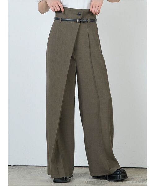 MURUA(ムルーア)の「ベルトハイウエストワイドパンツ(その他パンツ・レディース・ベージュ/ブラック/ブラウン・1/2)」の3枚目の写真