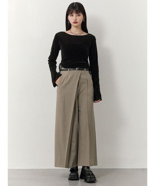 MURUA(ムルーア)の「ベルトハイウエストワイドパンツ(その他パンツ・レディース・ベージュ/ブラック/ブラウン・1/2)」の7枚目の写真