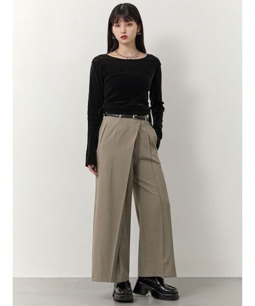 MURUA(ムルーア)の「ベルトハイウエストワイドパンツ(その他パンツ・レディース・ベージュ/ブラック/ブラウン・1/2)」の8枚目の写真