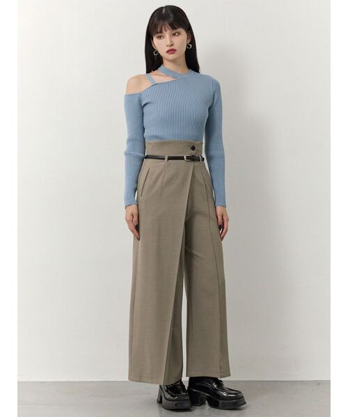 MURUA(ムルーア)の「ベルトハイウエストワイドパンツ(その他パンツ・レディース・ベージュ/ブラック/ブラウン・1/2)」の10枚目の写真