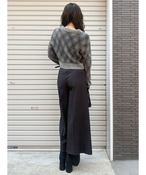 MURUA(ムルーア)の「ベルトハイウエストワイドパンツ(その他パンツ・レディース・ベージュ/ブラック/ブラウン・1/2)」の5枚目の写真