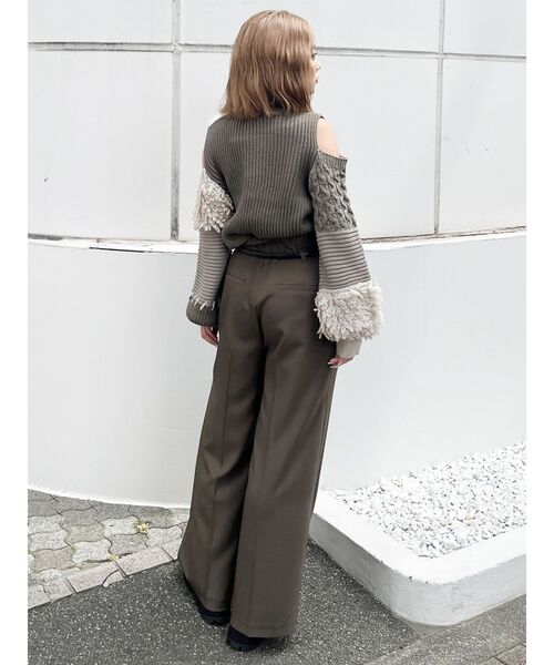 MURUA(ムルーア)の「ベルトハイウエストワイドパンツ(その他パンツ・レディース・ベージュ/ブラック/ブラウン・1/2)」の15枚目の写真