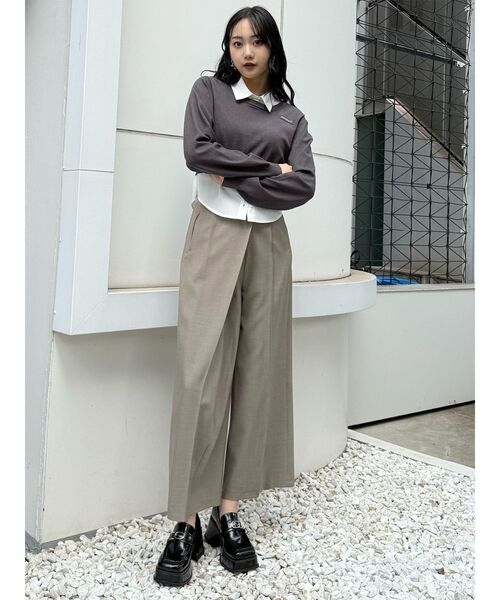 MURUA(ムルーア)の「ベルトハイウエストワイドパンツ(その他パンツ・レディース・ベージュ/ブラック/ブラウン・1/2)」の16枚目の写真