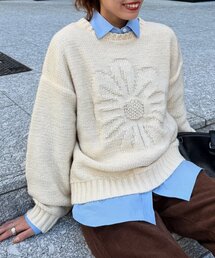 CPCM（シーピーシーエム）の「同色花柄ジャガードニット（ニット/セーター）」