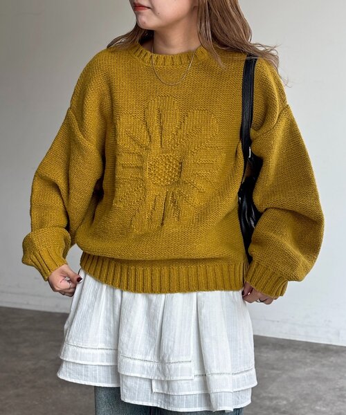 CPCM（シーピーシーエム）の「同色花柄ジャガードニット（ニット