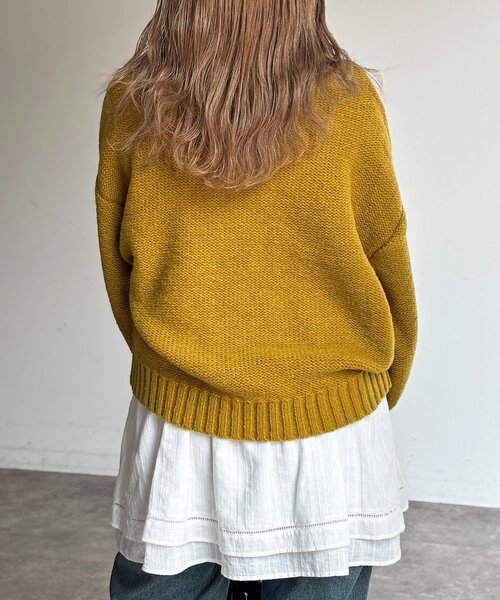 CPCM（シーピーシーエム）の「同色花柄ジャガードニット（ニット/セーター・レディース・ブルー/アイボリー/グリーン/マスタード/ネイビー・SMALL/MEDIUM）」の22枚目の写真