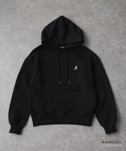 KANGOL（カンゴール）の「KANGOL/カンゴール 別注 ロゴ ワンポイント刺繍 オーバーサイズ シームポケット 裏起毛 プルオーバーパーカー（パーカー・メンズ・チャコール/ワイン系/グレー/グレイッシュベージュ/ブラック/ブラウン/ネイビー・L/M/S）」の8枚目の写真
