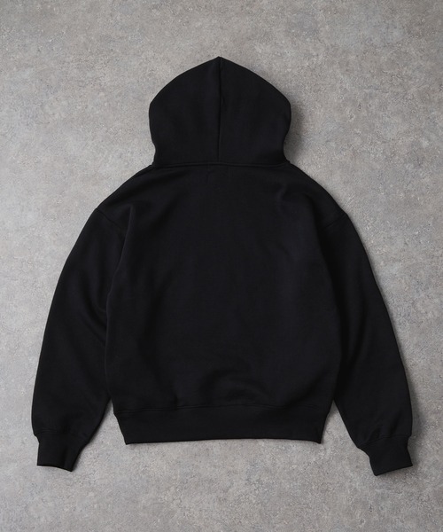 KANGOL（カンゴール）の「KANGOL/カンゴール 別注 ロゴ ワンポイント刺繍 オーバーサイズ シームポケット 裏起毛 プルオーバーパーカー（パーカー・メンズ・チャコール/ワイン系/グレー/グレイッシュベージュ/ブラック/ブラウン/ネイビー・L/M/S）」の9枚目の写真