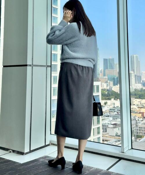 couture brooch（クチュールブローチ）の「【高見え・大人可愛い】ビジューリボン釦 前後2WAYフェザーカーディガントップス（カーディガン/ボレロ・レディース・アイボリー/ブラック/サックスブルー・36/38/40/42）」の14枚目の写真