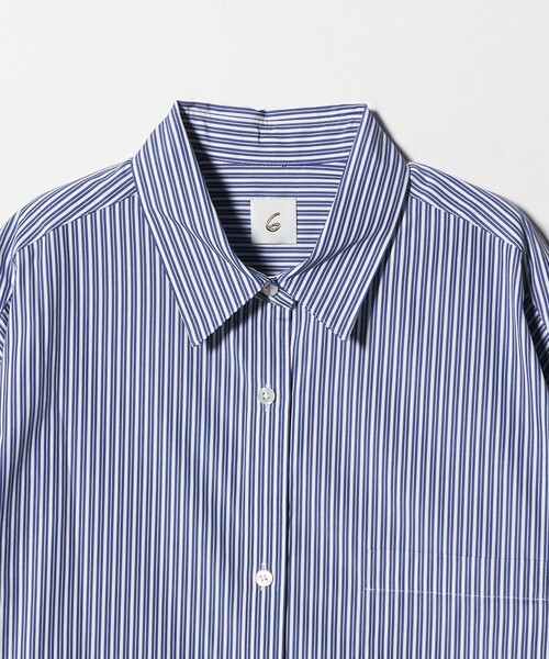 6（ロク）の「＜6(ROKU)＞コットン ストライプ クロップド シャツ（シャツ/ブラウス・レディース・ライトブルー・FREE）」の11枚目の写真