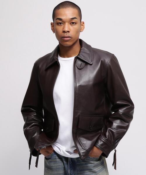 AVIREX(アヴィレックス)の「GOAT VEGE ANJ4 JACKET / ゴート ベジ ANJ4ジャケット / AVIREX / アヴィレックス(ブルゾン・メンズ・ブラック/ブラウン・XX-LARGE/X-LARGE/LARGE/MEDIUM)」の1枚目の写真