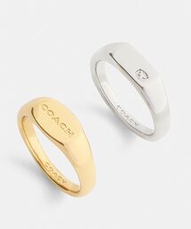 スターリング シルバー シグネット リング（リング）｜COACH